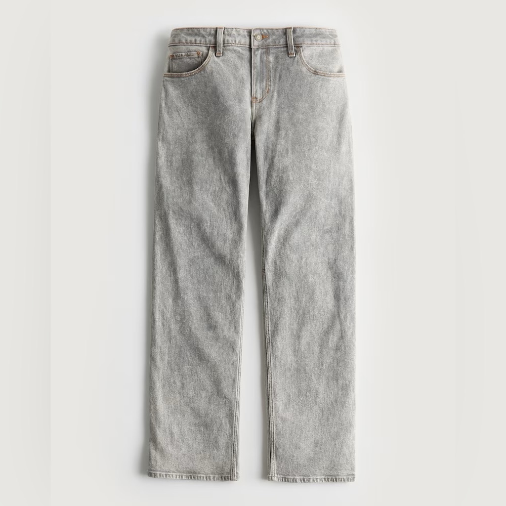 Hollister Low rise washed black dad jeans